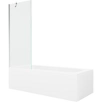 Mexen Vega stačiakampė vonia 170 x 70 cm su apdailos plokšte ir vieno sparno sienele 70 cm, permatoma, chromuota