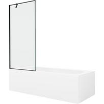 Mexen Vega stačiakampė vonia 170 x 70 cm su apdaila ir vienų durų ekranu 80 cm, juodas raštas - 550117070X9508007070