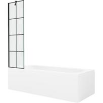 Mexen Vega stačiakampė vonia 170 x 70 cm su apvalkalu ir vieno sparno pertvara 50 cm, juodas raštas - 550117077X9505007077