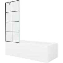 Mexen Vega stačiakampė vonia 170 x 70 cm su korpusu ir 1-durio ekranu 70 cm, juodas raštas - 550117077X9507007077
