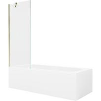 Mexen Vega stačiakampė vonia 180 x 80 cm su apdaila ir 1-duris širma 70 cm, permatomas, auksinis - 550118080X9507000050
