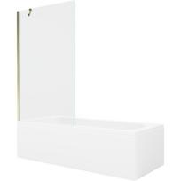Mexen Vega Stačiakampė vonia 180 x 80 cm su apdaila ir vienos dalies ekranu 100 cm, permatoma, auksinė - 550118080X9510000050