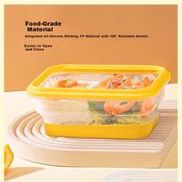 LOCK&LOCK Silicone Collapsible Lunch Box Microwaveable Sealed Fresh-Keeping Rectangular 1.2L