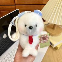 Summer Ocean Sailor Seal Plush Keychain With Soft Short Pile For Girls And Teens Red Tie