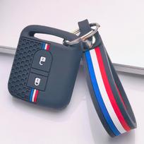 Silicone Car Keychain Strap for Nissan Qashqai Micra Navara Almera Note 350Z Pathfinder Juke Honeycomb Texture Racing Stripe Anti Lost Key Ring Holder juoda