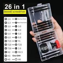 CRV Cross Groove Ratchet Screwdriver Set 26-in-1 Mini Telescopic Hand Tool for Toy Repair Furniture Assembly 1