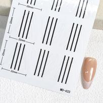 Gilios U formos Prancūziško manikiūro juostelės Nagų dailės forma Kirpčiukų galiuko trafaretiniai pagrindai Lipdukas DIY linijos galiukai Dekoravimo įrankis Lipnus MO-433