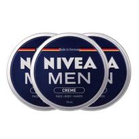 NIVEA Men's Refreshing Moisturizing Cream 3 x 75ml