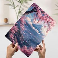 Japan Mount Fuji Sakura V Poster Customized Wall Art Vintage Metal Signs Retro Tin Plaque for Man Cave Decoration Garage House 20x30cm（7.8x11.8inch）