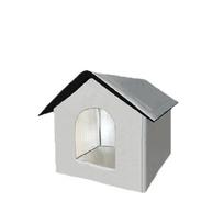 Insulated Outdoor Cats Houses Waterproof Ferals Cats Shelter with Raised Base Small Pet Houses for Winter Protections S pilka