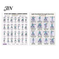 Home Dumbbell Workout Guide 2 Pcs 28 Days Light Strength Exercise Poster for Women 60+, Low Impact Exercises Gym Fitness Training Guide, Full 2pcs