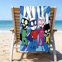 Simon the Rabbit Adventures Microfiber Beach Towel, Lightweight And Quick-Dry, for Summer Travel, Beach Essential, Swimming Pool Outdoor 70cmx140cm(27x55inch)