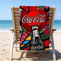 Coca-cola Artwork Design Microfiber Beach Towel, Lightweight And Quick-Dry, for Summer Travel, Beach Essential, Swimming Pool Outdoor 70cmx140cm(27x55inch)