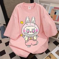 2025 new LABUBU unisex printed T-shirt casual fashion top S