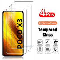 4PCS Tempered Glass for Poco X3 Pro Pocophone X3 NFC Screen Protector For Xiaomi Poco F3 F4 GT F2 F1 M2 M3 M4 X4 Pro 5G Glass For Poco X3 balta
