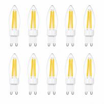 10PCS G9 LED Bulbs 2W 3W Filament Glass Lamp AC220V Warm White Energy Saving Halogen Replacement for Chandelier 10PCS 2W LED