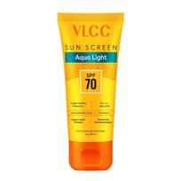 VLCC Aqua Light Sunscreen Gel SPF 70 PA++++ | Ultra-High UV Protection For All Skin Type | No White Cast | Non-Greasy, Fast-Absorbing | Hyaluronic yellow