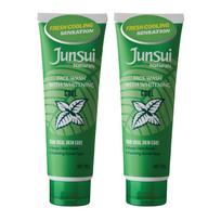 Junsui Naturals Vėsus veido prausiklis 100g (Pakuotėje 2 vnt) | Gaiviam vėsinimo pojūčiui | Sudėtyje yra gaivinančio ingrediento ir jams jamo ekstrakto blue