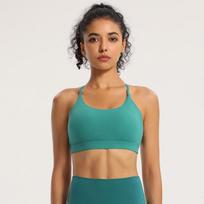 Women's High-Impact Sports Bra: Quick-Drying, Anti-Sagging, Breathable Yoga Vest with Beautiful Back Design M ežero žalia spalva