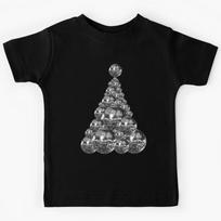 70s Silver Disco Ball Christmas Tree Kids T-Shirt 150