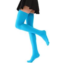 Womens Thigh High Socks Over the Knee Tube Socks Knee High Socks Nylon Stockings ežero mėlyna spalva