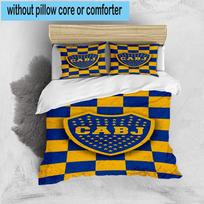 3pcs Boca Football Club Printed Bedding Set Duvet Cover Closure Includes 1 Duvet Cover & 2 Pillowcases Bedding Sets Home Decor Gifts 135cm*200cm