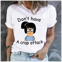 Unisex 100% Polyester Summer Top with Funny Burger Shop Print Loose round Neck Short Sleeve Fashionable T-Shirt for Astrology Lover S