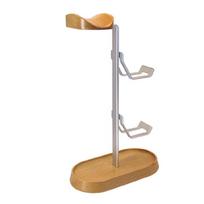 Multipurpose Desktop Organiser For Gaming Headsets And Controllers Design With Natural Wood And Metal