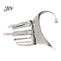 Cool Girl Fashion Jewelry Silver Ear Cuff Earrings for Women, No Piercing Metal Elf Side Hair Clip Accessory Cuff, Cartilage Climber Styling Right