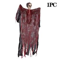 1-10PCS Halloween Hanging Grim Reaper Skeleton Ghost Skull Prop for Haunted House Garden Bar Horror Party Decoration As Shown