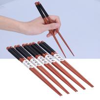 5Pairs Wrapped Twine Handle Anti-slip Chopsticks Slender Sushi Chopsticks  Multi-person Meal Use