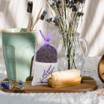 20 vnt. Tuščių maišelių gėlių raštu, levandų kvapo, kvapnių maišelių džiovintoms gėlėms laikyti, aromatas, levandos violetinė