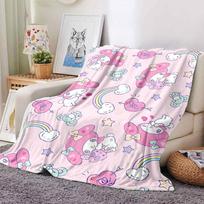 1pc My Melody blanket Lightweight Flannel Throw for Sofa Bed Travel Camping Livingroom Office Couch Chair 80cmx120cm