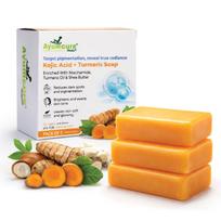 Ayumcure 2% Kojic Acid & Turmeric Soap For Targets Pigmentation & Dark Spots (100g Pack of 3) | Brightening & Even Skin Tone | With Niacinamide, Vi white