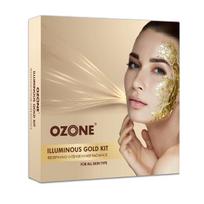 Ozone Illuminous Gold Facial Kit | Organic Facial Care for Golden Glow & Radiant Skin | Winter Skincare Kit for All Skin Types | Men & Women | 60g