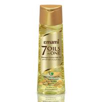 Emami 7 aliejų viename plaukų aliejus | Padaro plaukus 20 kartų stipresnius ir paklusnesnius | Kokoso aliejus, Amla, Jojoba, Alyvuogių, Graikinių riešutų, Argano ir Migdolų aliejai | 200 ml beige