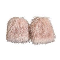 Vienos spalvos pliušiniai kailiniai kojų šildytuvai moterims Žieminis mados aksesuaras Stori pūkuoti batų apdangalai Ilgos blauzdos kojinės Short style beige