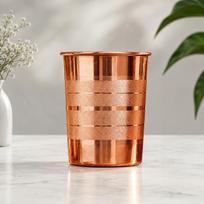 100% Gryno Vario Puodelis 300ml | Ajurvedinis Stiklinis Indas Vandeniui | Rankų Darbo Vario Indas Kasdieniam Naudojimui – 1 vnt. Copper Glass Silver Touch brown