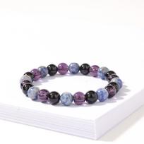 Festive Gifts Amethyst Sodalite Black Onyx Beaded Bracelet Natural Fashion Jewelry For Men Women Daily Wear Gift