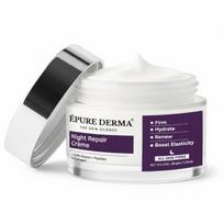 ÉPURE DERMA Advanced Night Crème - 0.3% Retinol + Peptides + Collagen | Night Repair Cream for Anti-Aging, Fine Lines & Hydration | With Niacinamid