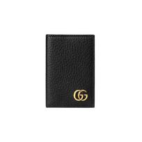 GUCCI Marmont Cow Leather Card Holder Card Holder Mens Black Basic Set (Bag + Dustproof Bag) juoda
