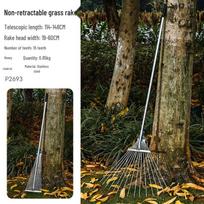 Stainless Steel Garden Rake for Grass, Weeding, and Leaf Sweeping Model A