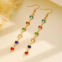 Crystal Rhinestone Drop Earrings Colorful Rhinestone Bead Earrings  Banquet Jewelry spalvota