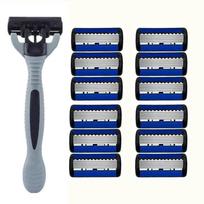 Men's Safety Razor Manual Stainless Steel 6-Layer Blade Hair Removal Tool Replaceable Razor Head Grooming Kit