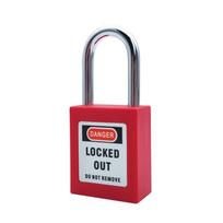 38mm Red Steel Shackle Loto Padlock Durable OSHA Security Lockout Key Unlock OEM Manufacturer (Red,Nylon shackle&KD) raudona