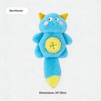 Pet NCIPET Dog Food-Dispensing Squeaky Toy, Little Monster Plush Toy, Tough Chew, Puzzle Entertaining Pet Supplies (Blue,M) mėlyna