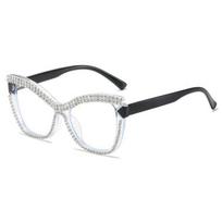Convenient INS Rhinestone Glasses Fashion Luxury Anti-Blue Light Glasses Elegant Handmade Women Spectacles Outdoor Activities