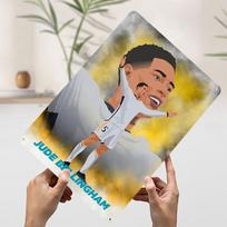 Jude Bellingham Futbolo Plakatas Individualus Sienos Menas Vintažiniai Metalo Ženklai Retro Skardos Plokštelė Vyro Urvelio Miegamojo Dekoro Namams 20x30cm（7.8x11.8inch）