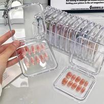 10PCS Press-On Nail Storage Acrylic Boxes with Adhesive Sheets Transparent Clear Nail Boxes Jewelry Storage Tool&Accessories skaidri