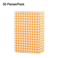 Kraft Paper Gift Packaging Bags Colorful Plaid Candy Bags Checkered Gift Bags  for Birthday Party oranžinė